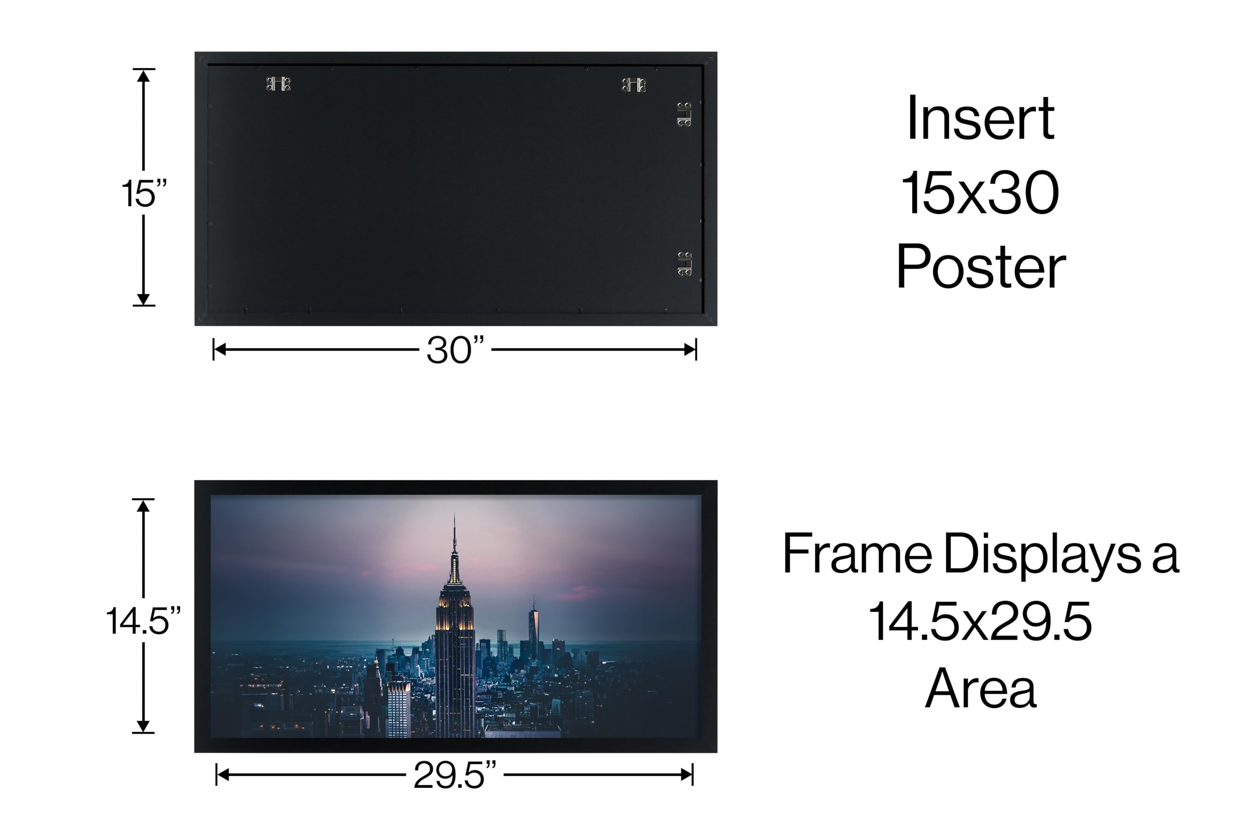 Frame Amo 15 x 30, cornice per poster o foto, 1,5 cm, finitura liscia avvolgente, viso acrilico