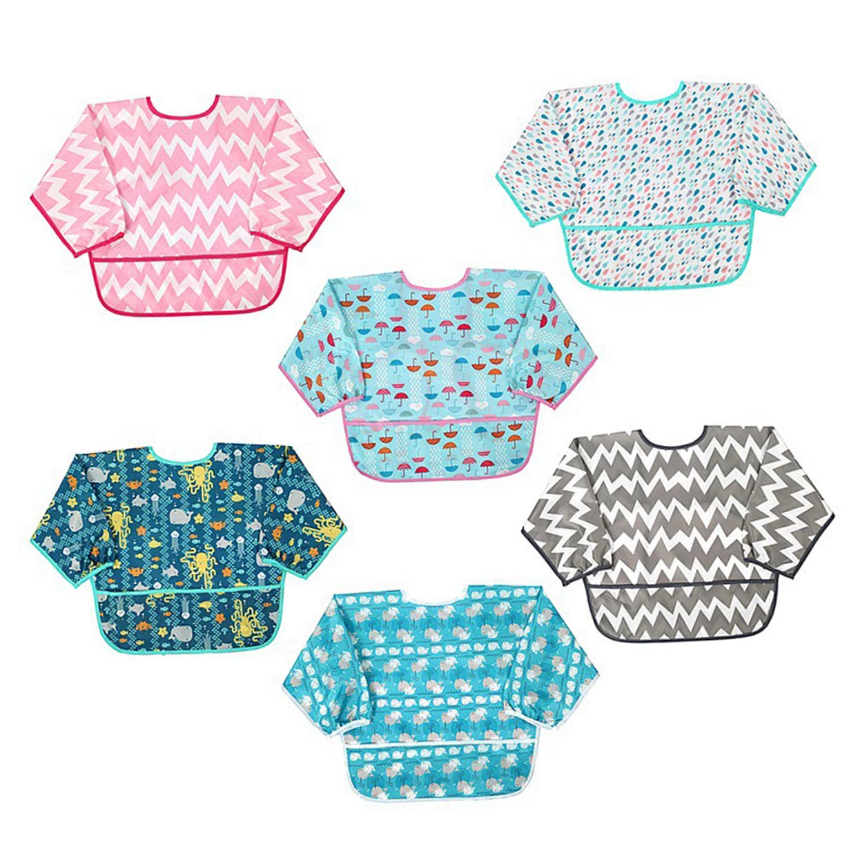 UPKOCH 4pezzi Grembiuli Impermeabili Per Maniche Lunghe Abbigliamento Per e Dipingere Colore e Casual