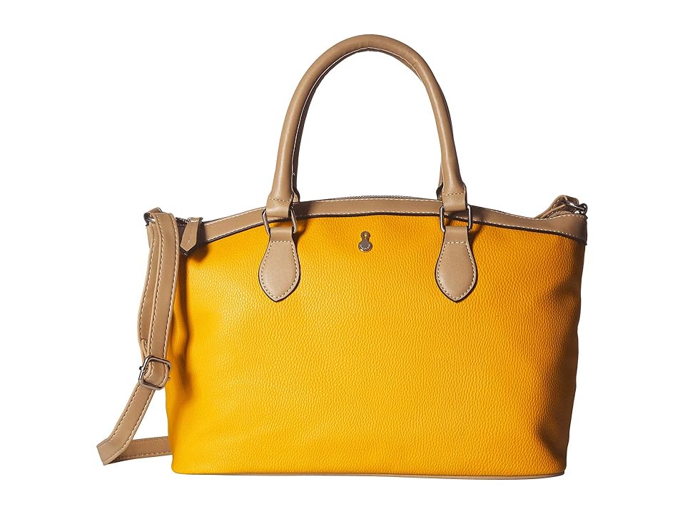 

London Fog Stafford Large Dome Satchel (Sunflower) Satchel Handbags, Yellow