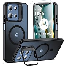 OWKEY Case for Motorola Moto G 2026/2025,Moto G Play 2026 Case, Magnetic Phone Case [with Camera Stand Guard] Anti-Fingerprint Translucent Matte Shockproof Protective Cell Phone Cover Black