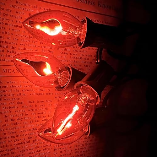 Miniatura 4 de Paquete de 25 bombillas de llama naranja, 120 V 1 W de luz naranja con candelabro E12C7 para candelabros, luces de ventilador de techo, apliques de