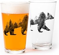 Vista 16 de Black Lantern Juego de 2 vasos de pinta con temática natural, vasos de pinta en diseños únicos para entusiastas de la cerveza artesanal, juego