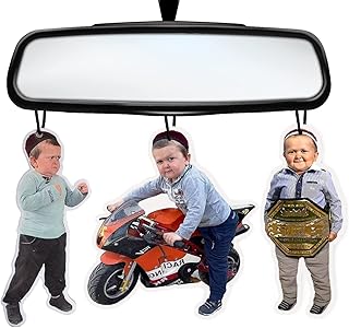 Hasbulla Meme Car Air Freshener | Ideal Funny Present for Men or Women | Novelty Gift Car Freshener | Joke Car Accessories for Him Her Dad Boyfriend Friend (Black ice) (Style 3pcs)