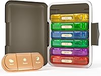 Vista 10 de Organizador semanal de píldoras 4 veces al día, caja de píldoras de 7 días 4X, estuche de píldoras portátil para viajes