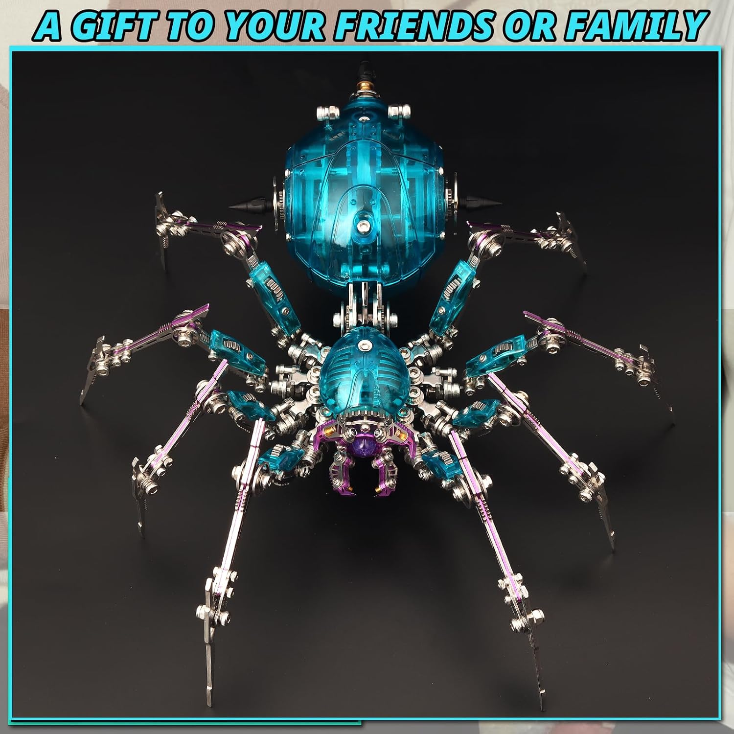3D Metal Puzzles for Adults, Metal 3D Puzzle DIY 3D Spider 602 Pieces Mechanical Building Kit,3D Model Kits to Build for Birthday Christmas