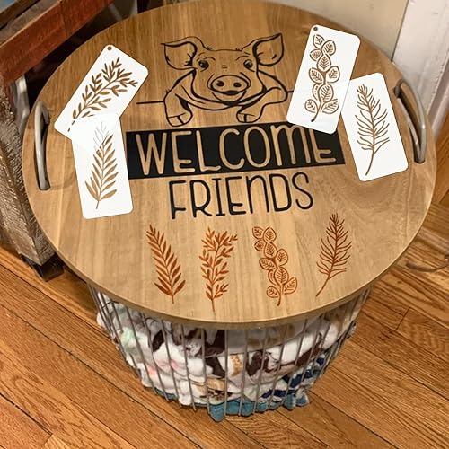 Miniatura 2 de Plantillas de hojas para manualidades, hojas pequeñas y ramas, plantilla de pintura para plantas para pintar en madera para hacer tarjetas,