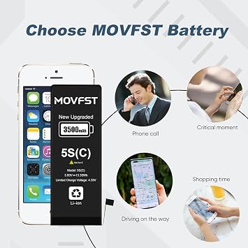 Replacement Battery for iPhone 5S/5C,3500mAh High Capacity Battery Fit for iPhone 5S/5C Model A1453 A1457 A1518 A1528 A1530 A1533 A1456 A1507 A1516 A1529 A1532 with Repair Tool Kits