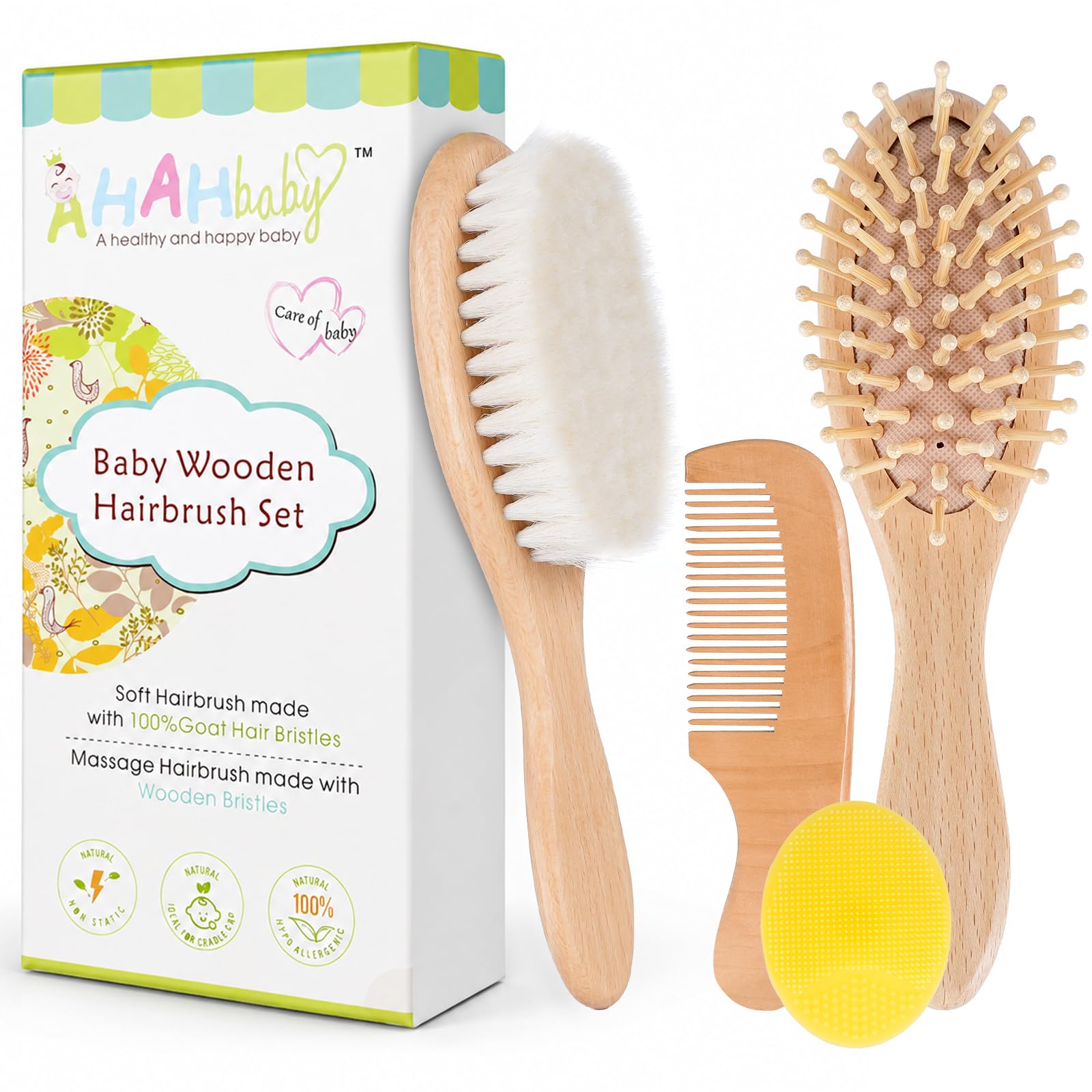 4 Piece Baby Hair Brush and Comb Set