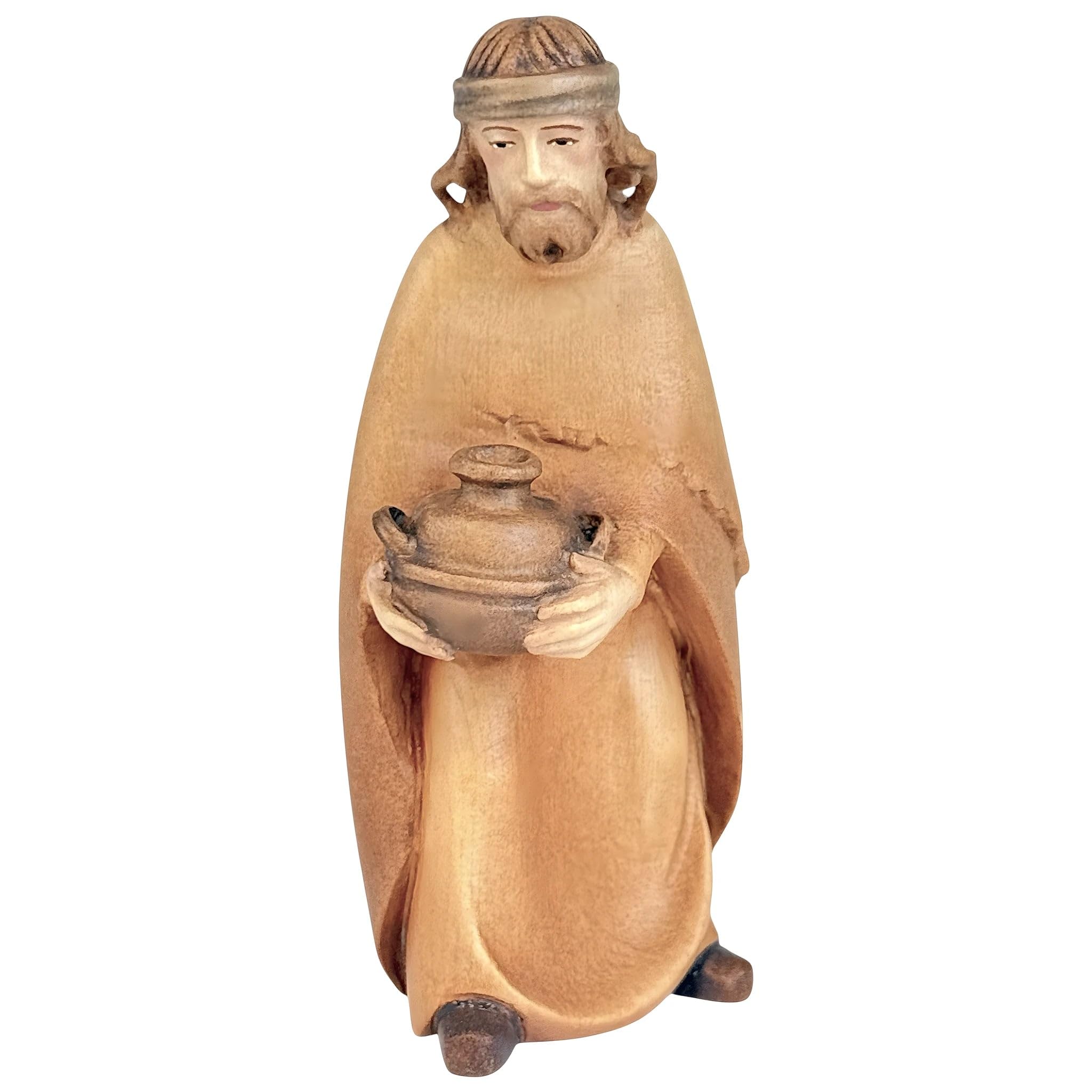 Berger avec pichet en bois 12 cm idée cadeau tradition de Noël