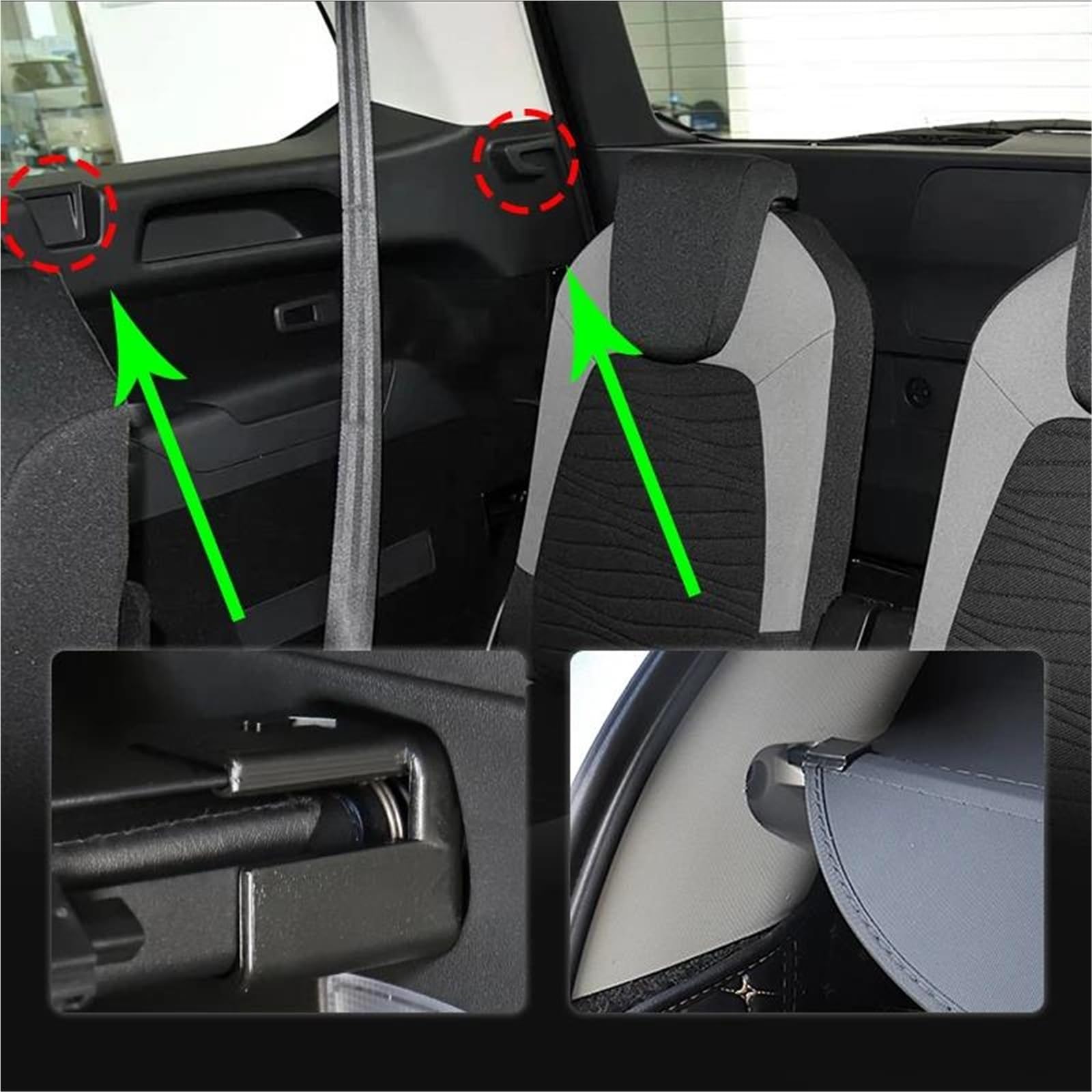 Generico Posteriore Tronco Privacy Cappelliera per Citroen per Grand C4 per Picasso 7 Posti 2014-2018 Retrattile Tronco Cargo Copertura Pacchetto Cremagliera Impermeabile Privacy(Carbonio)