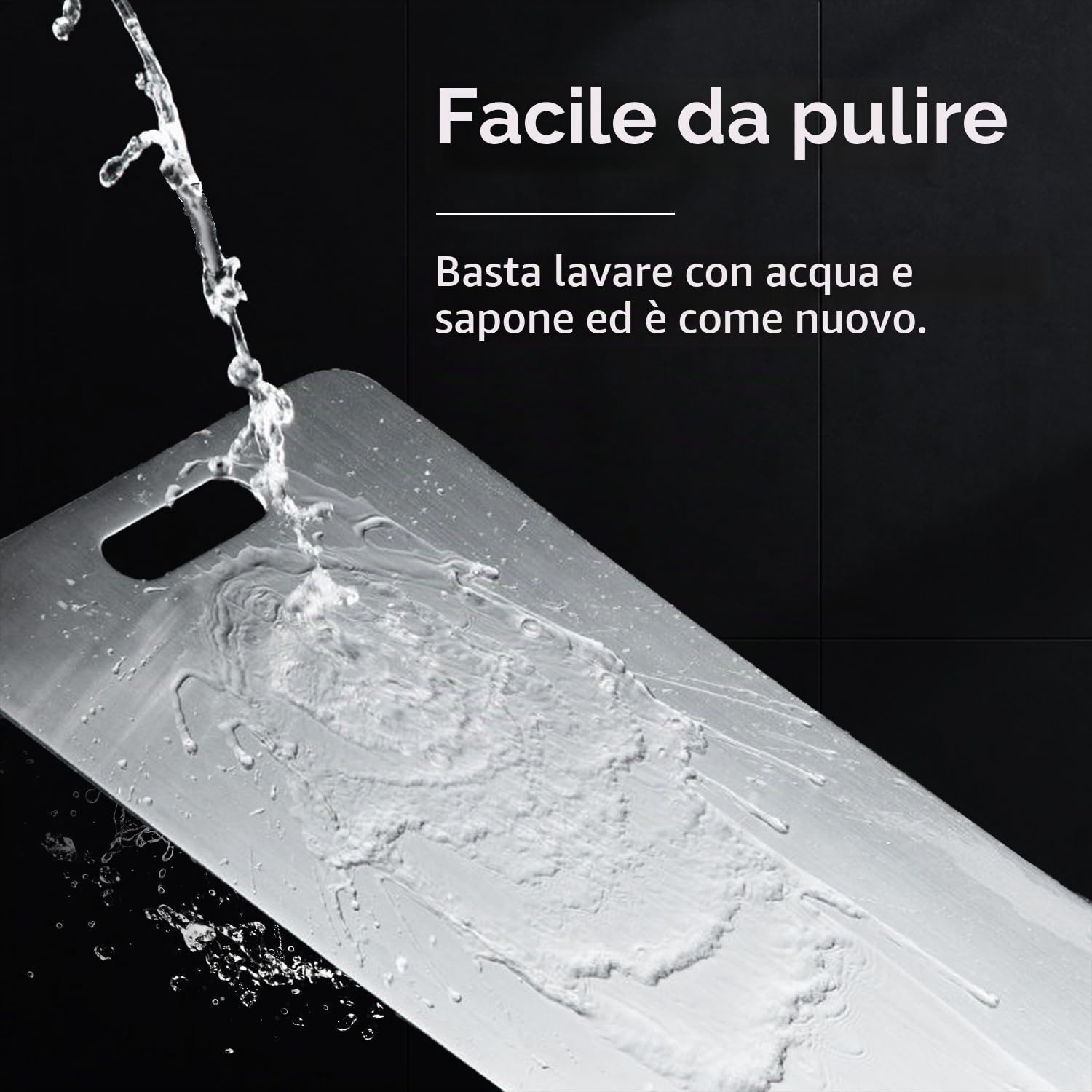 Yamato, tagliere in titanio, tagliere per cucina, Yamato, tagliere in titanio puro, tagliere double face, in acciaio inox, grande tappetino da taglio titanio (46 x 30 cm)