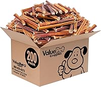 Vista 10 de ValueBull Bully Sticks para perros pequeños, extrafinos de 6 pulgadas, 50 unidades, golosinas naturales para perros, 100% carne de res, un solo