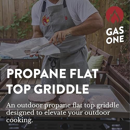 Miniatura 2 de Gas One Parrilla plana con 4 quemadores - Parrilla de propano premium con carrito de parrilla al aire libre - Parrilla de camping de encendido