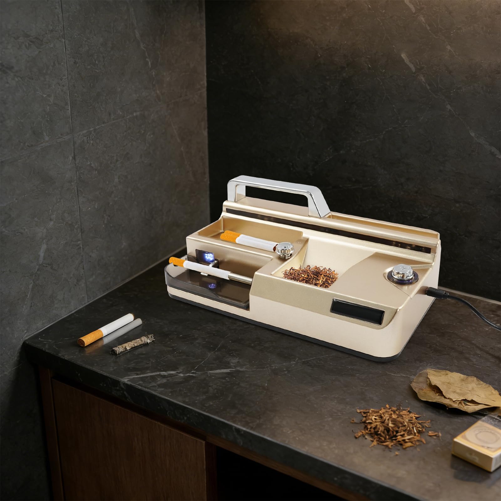 Macchina elettrica per sigarette, piano da tavolo, con 3 tubi | Con i diametri 0,31, 0,26 e 0,22 pollici, sono adatti per l'uso privato delle aziende del tabacco