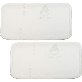 Newgen Medicals Cushion Cover Set of 2 Aloe Vera Protective Covers for Neck Pillow 40 x 80 cm Neck Pillow Cover 40 x 80 Aloe Vera Pillowcase Pillow
