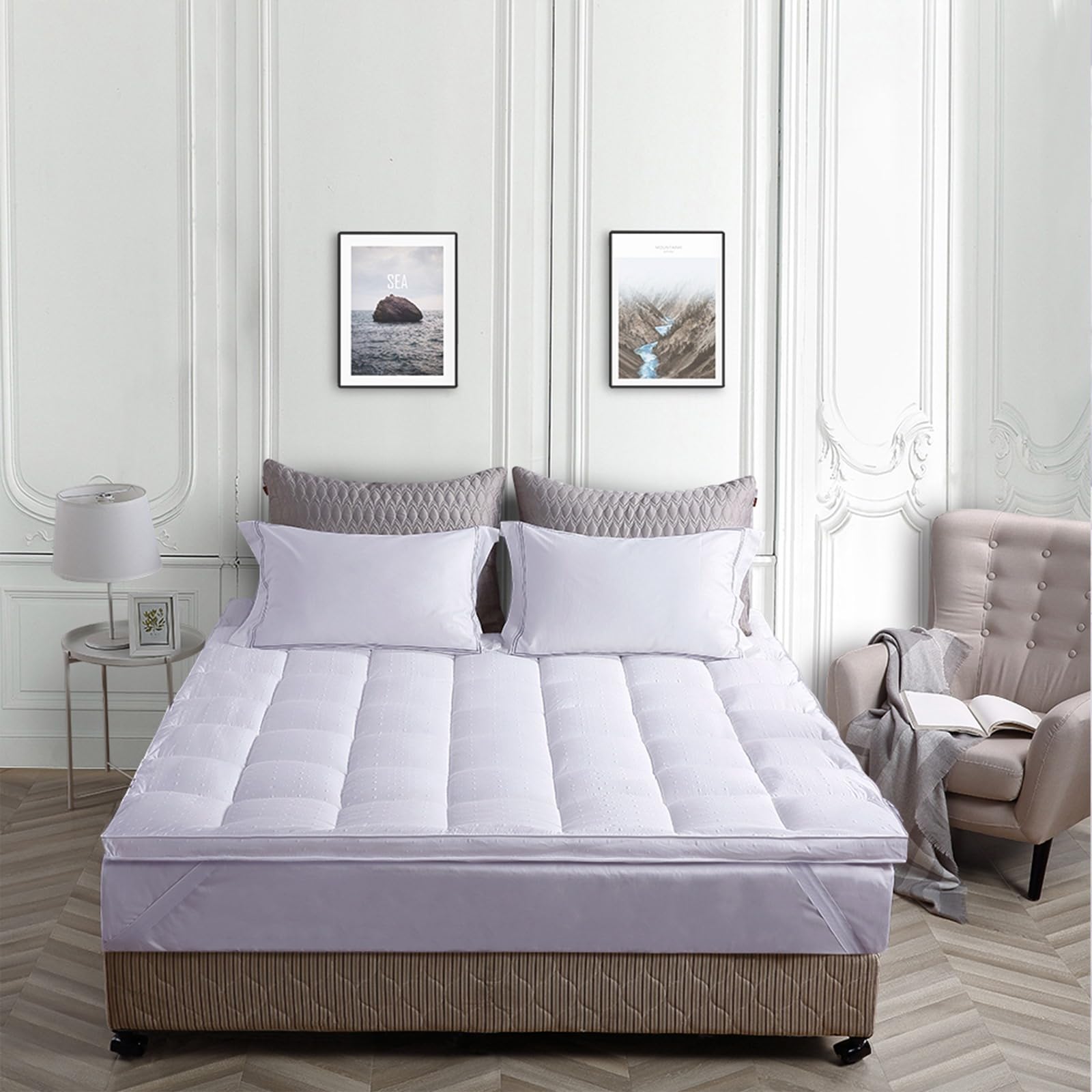 Bedecor 3D Topper Matrimoniale 180x200cm, Topper Materasso Matrimoniale di Microfiber per Divano Letto Extra-Morbido, Antiallergico, lavabile in lavatrice