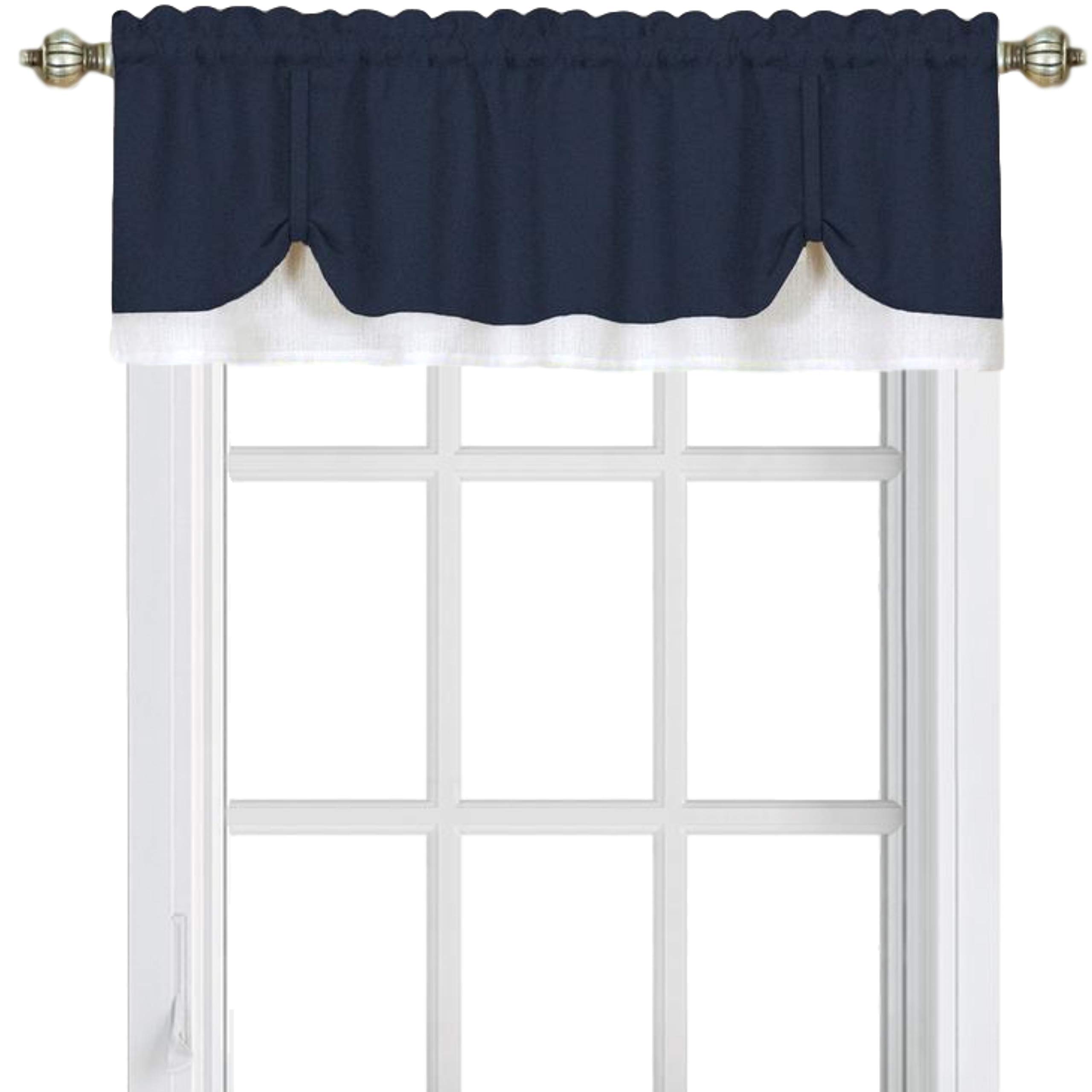 LORRAINE HOME FASHIONS Metallic Snowflake Window Curtain, White (58