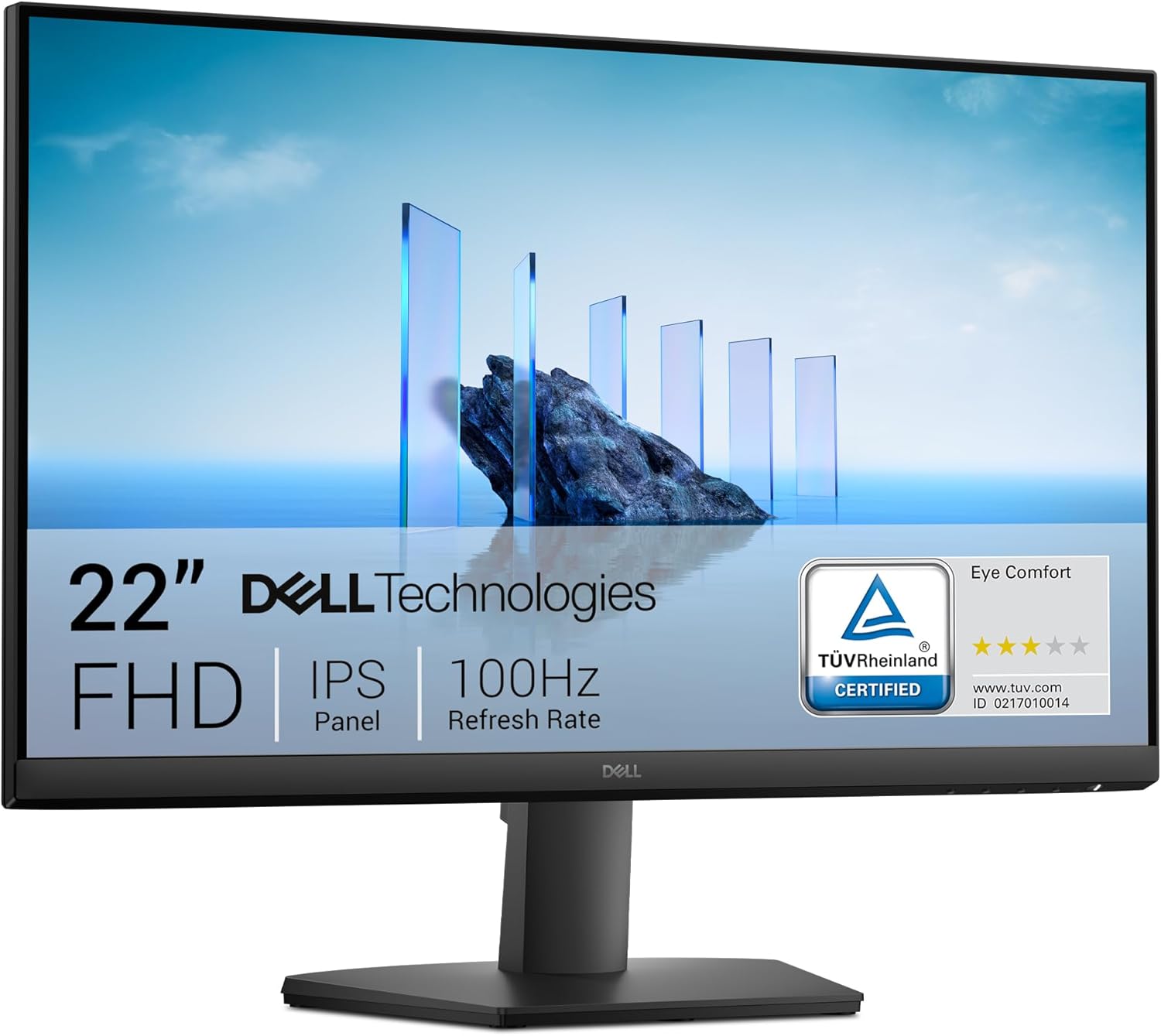Dell 22 Monitor – SE2225HM, Full HD (1920×1080), 100Hz, VA, 5ms, VESA (100x100mm), HDMI, VGA, 3 Year Warranty, Black