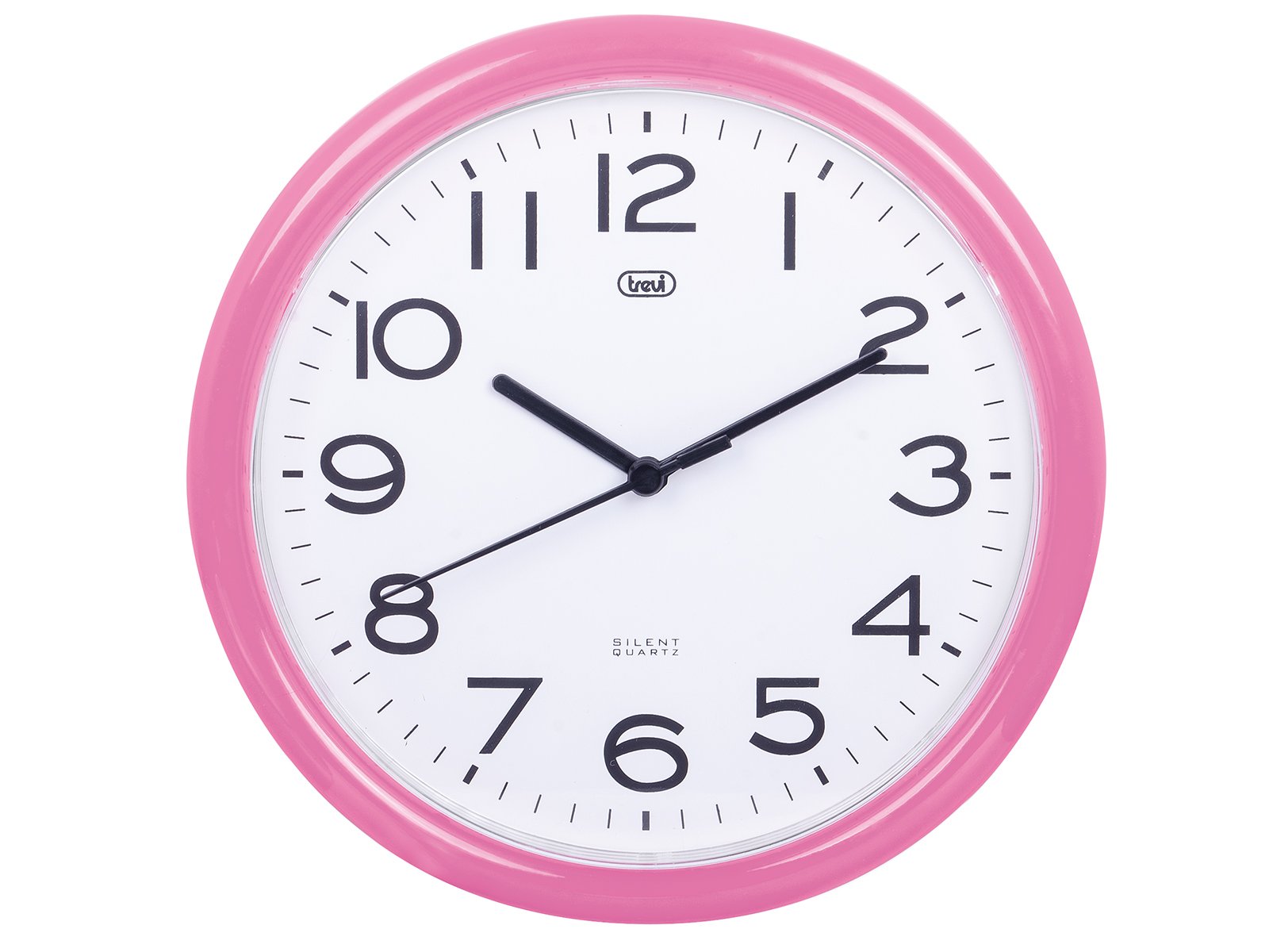 Trevi Pink Om3301 - Diameter Quartz Round Wall Clock With Sweep Movement 25.5Cm