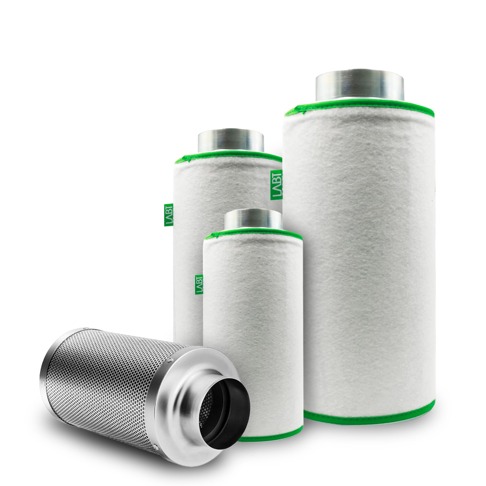 Filtro de carbón activo en diferentes tamaños, brida tamaños de 100 hasta 315 mm, para aire Ventas de 180 m³/h, hasta 1340 M³/h | Grow olores Canalizado filtro AKF filtro de carbón activo