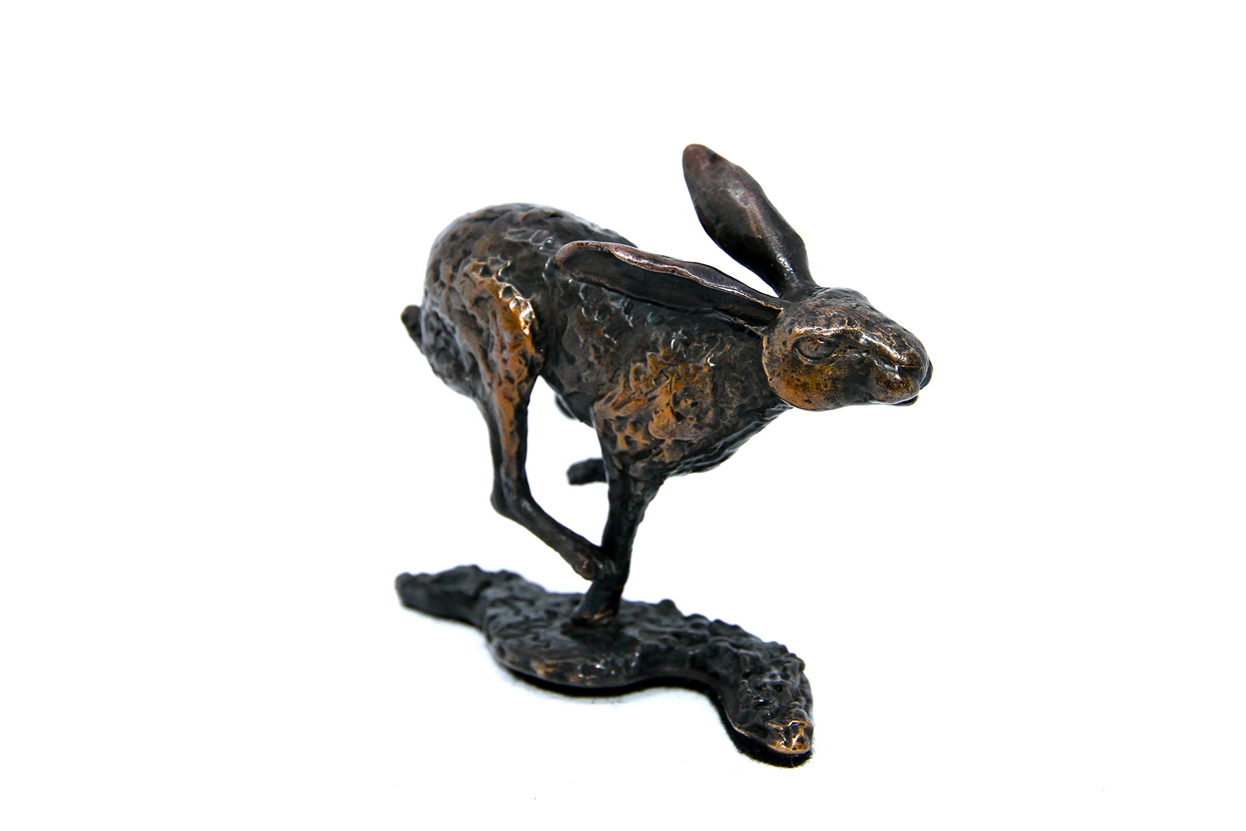 Escultura de bronce sólido con diseño de liebre aerodinámica y base estable