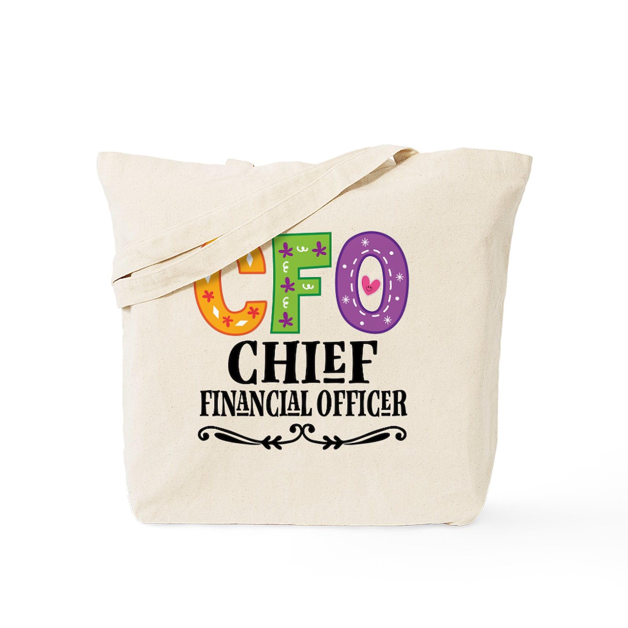 CafePress CFO Chief Financial Officer Gift Tote Bag Reusable Natural Beige Canvas Shopping Bag