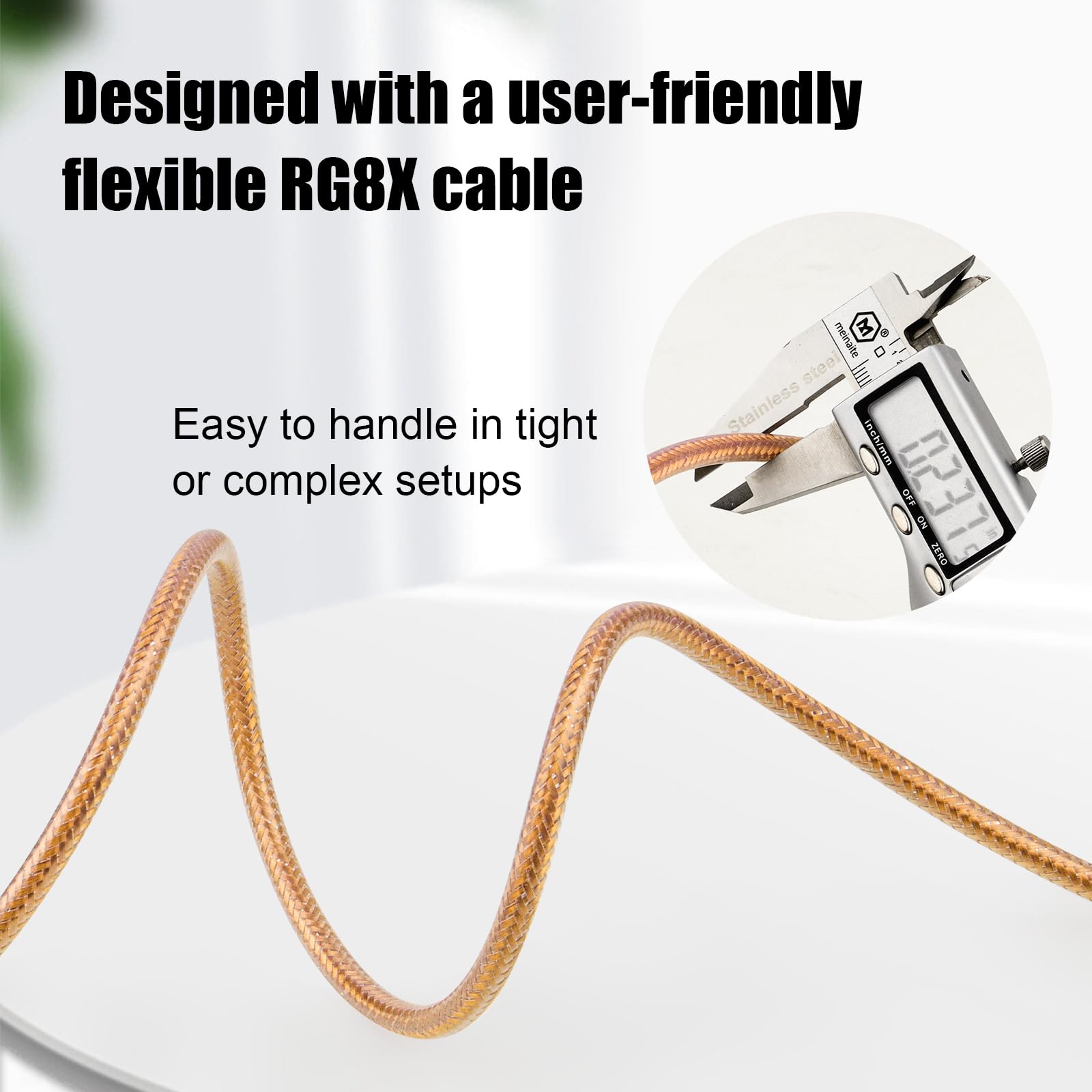 XRDS -RF RG8X Cavo di prolunga SMA a bassa perdita da SMA maschio a SMA maschio, cavo coassiale in rame intrecciato ad alta densità, 50 Ohm, per antenna WiFi, gateway 4G 5G LTE, router, radio