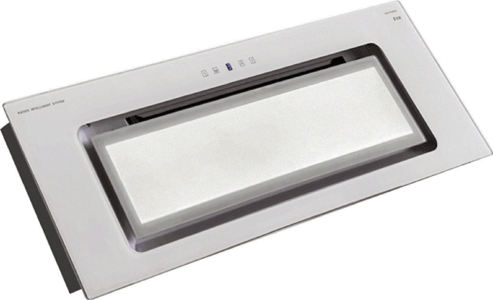 Kaiser Deckenhaube EA 546 W Eco, Lüfterbaustein, Weiß Glas, Einbau Dunstabzugshaube 52 cm, 600 m³/h,LED