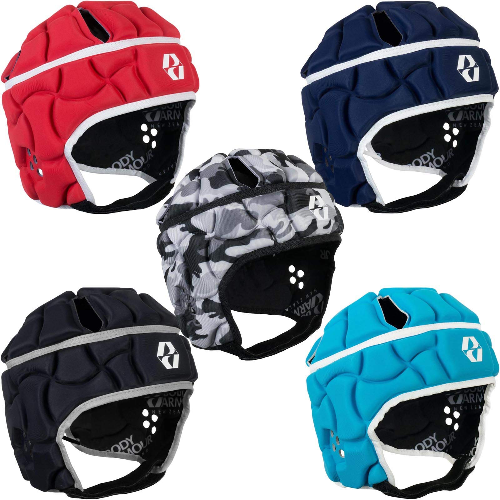 Body Armour Club Headguard Rugby Head Protection Scrum Cap - Adult (Medium, Black/Silver)