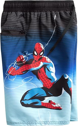Vista 4 de Marvel Traje de baño para niños - Avengers Spiderman Capitán América Spidey y amigos UPF 50+ de secado rápido, pantalones cortos de natación