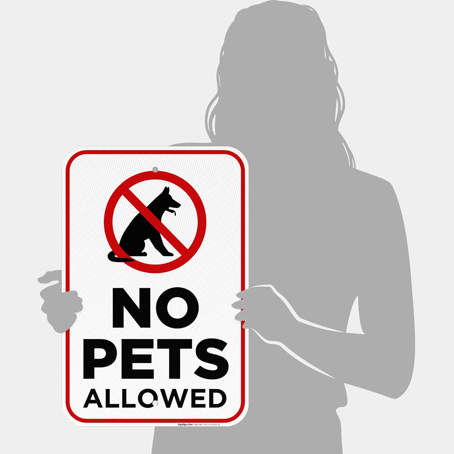 No Pets Allowed Sign, No Dogs and Cats Allowed Sign, 12x18 Inches, 3M EGP Reflective .063 Aluminum, Fade Resistant, Easy Mounting, Indoor/Outdoor Use, Made in USA