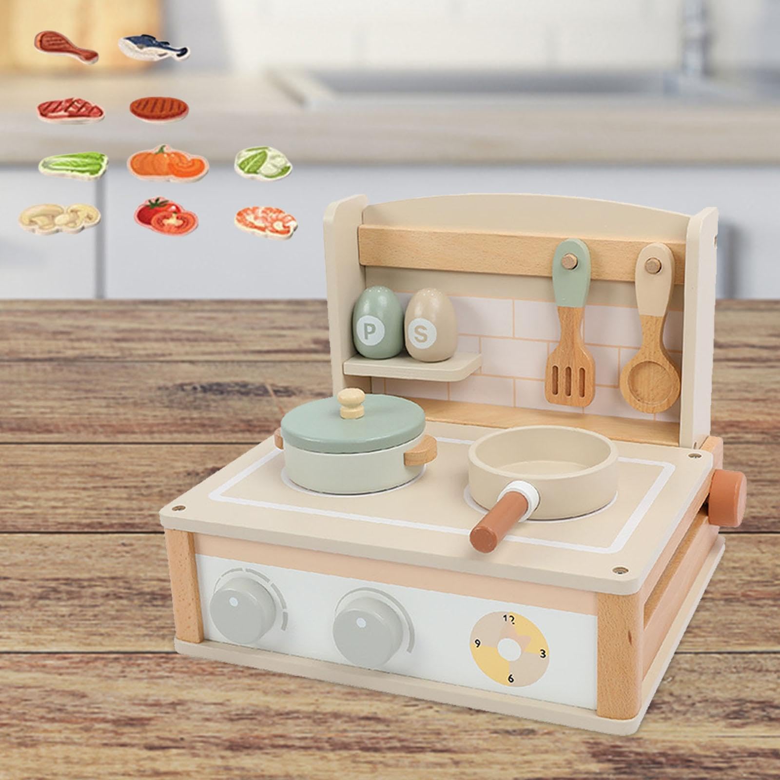 Juego de Cocina de Madera Y Accesorios de Utensilios de Cocina para Niños en
