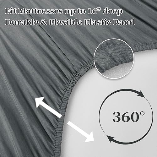 Miniatura 7 de Shilucheng Juego de sábanas, sábanas transpirables y refrescantes, sábanas de microfibra suave de 1800 hilos, ropa de cama cómoda con bolsillos de