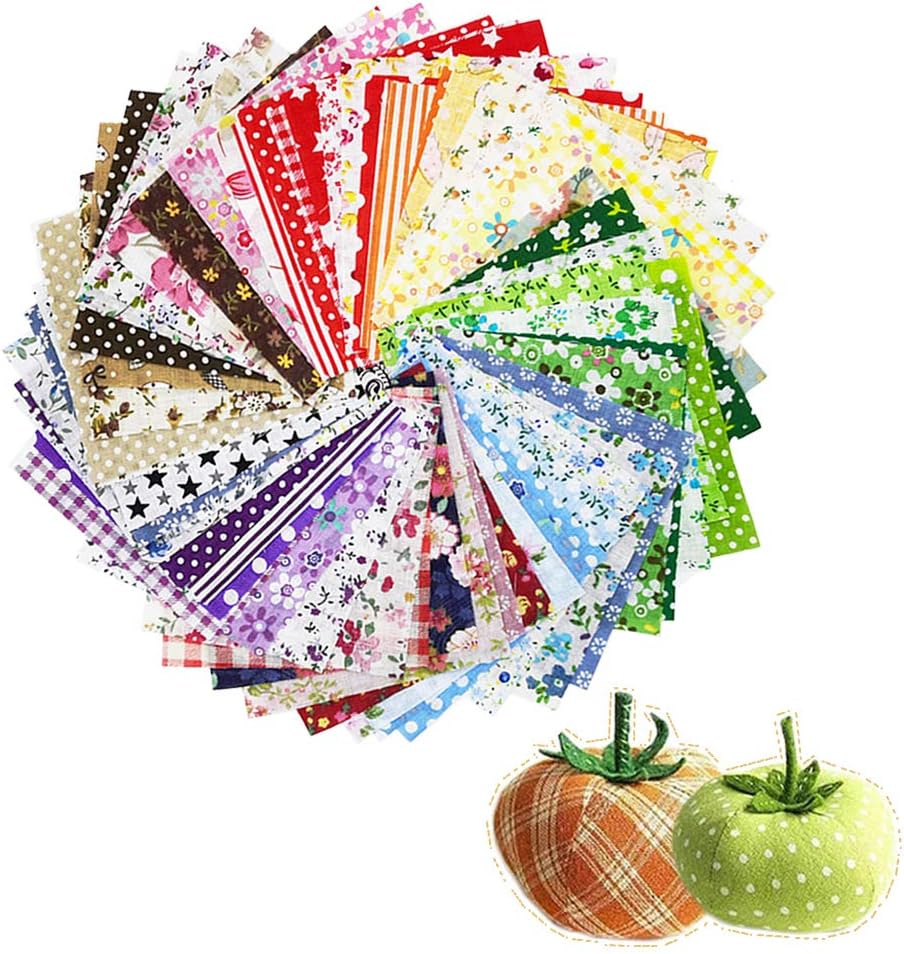 60 Pcs 4" x 4"(10cm x 10cm) Assorted Craft Fabric Bundle Squares Patchwork Fabric Sets for DIY Sewing Scrapbooking Quilting Dot Pattern