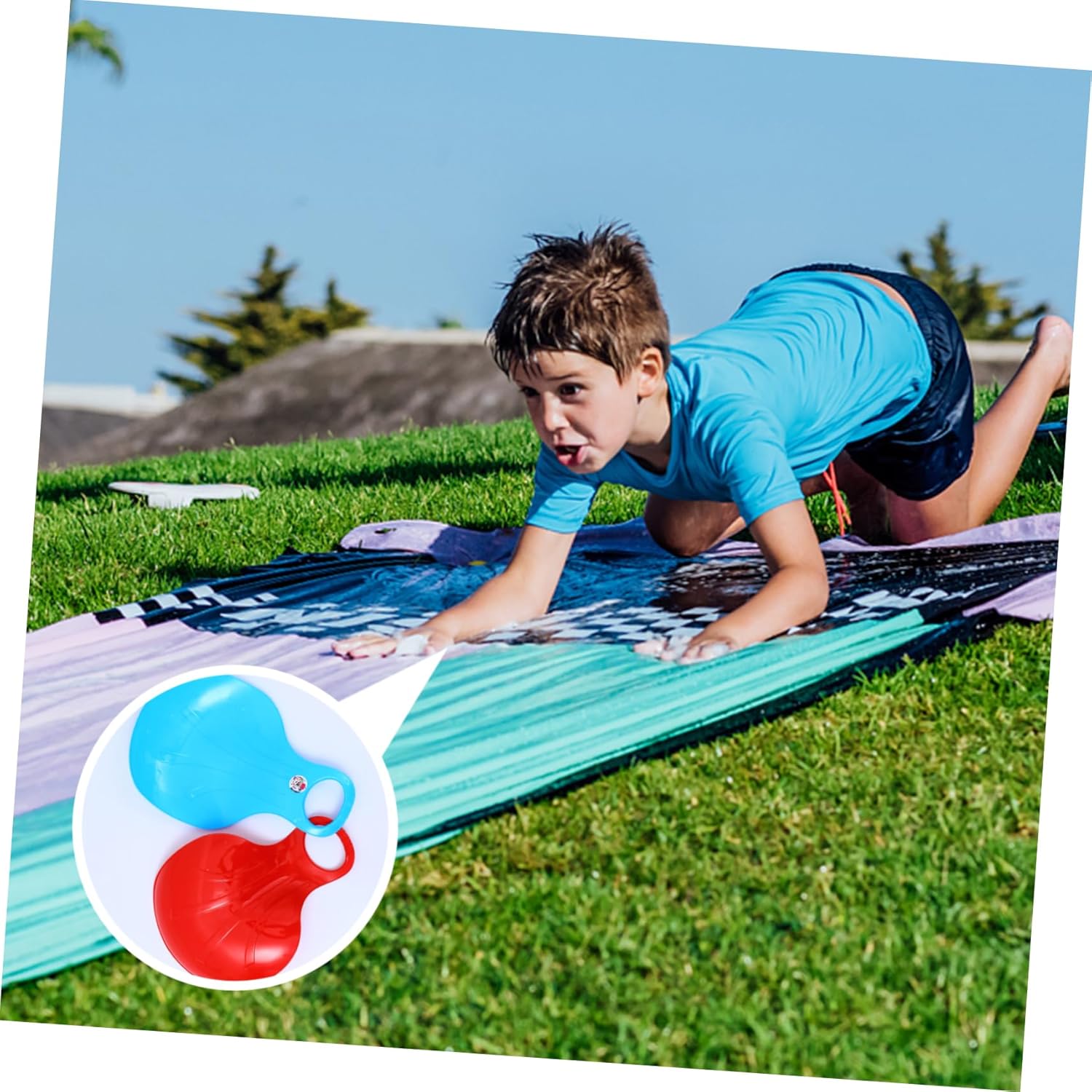 Family Fun Grass Skiing Sled Boys and Girls Snowboard Easy Clean Surface Sturdy Handle for