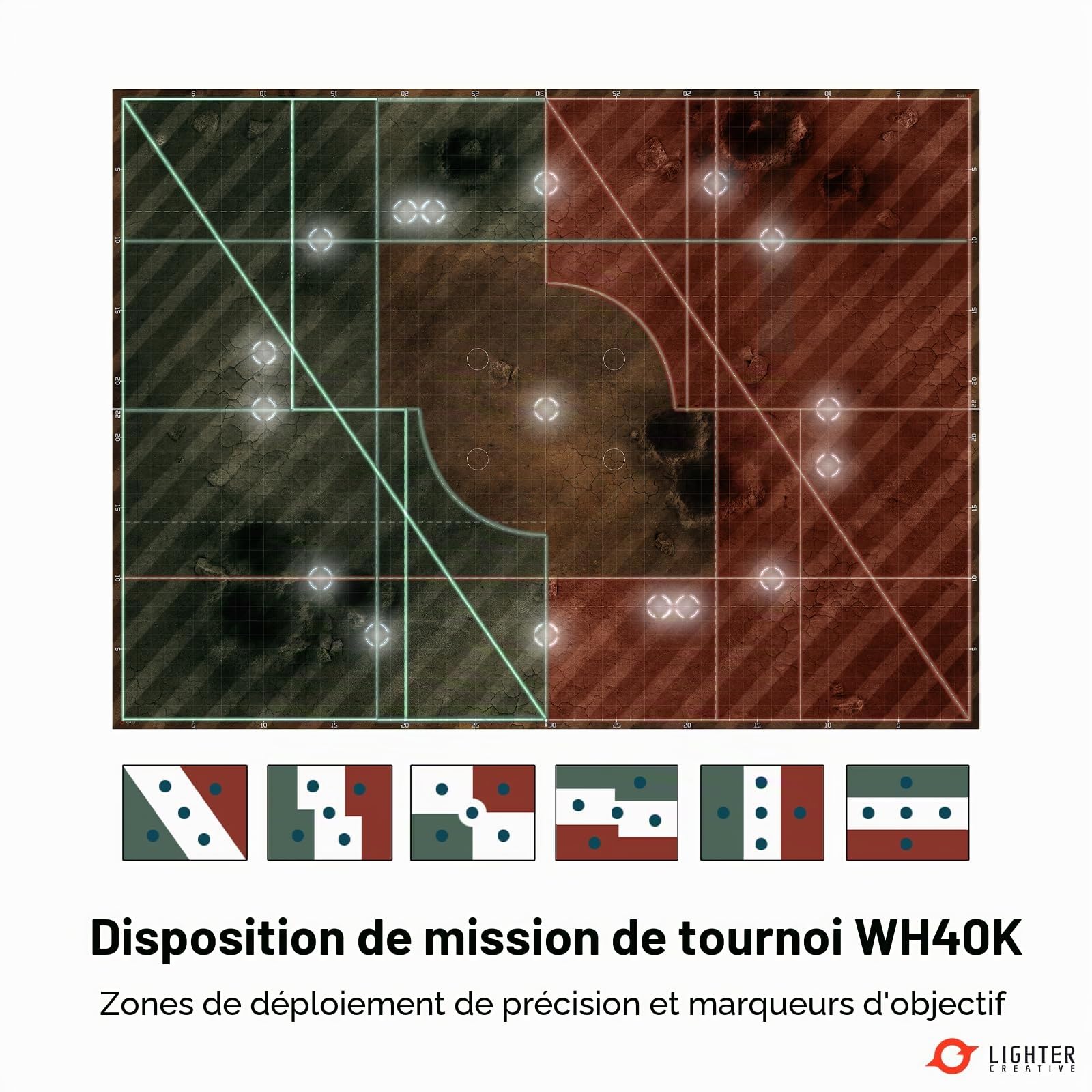 Tapis de Jeu 44 x 60 cm pour WH40K Pariah Nexus, 112 x 152 cm, en Cuir synthétique, 1,1 mm d'épaisseur, Emballage en boîte, Doomsday Barrens
