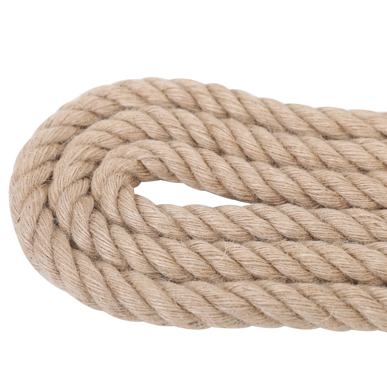 Juteseil, Natürliches Hanfseil, DIY Verdrehtes Manilaseil für Handwerk, Gartenarbeit, Klettern, Hängematte, Nautisch, Tauziehen, Geländer, Innen- und Außendekoration (30mm x 10M)