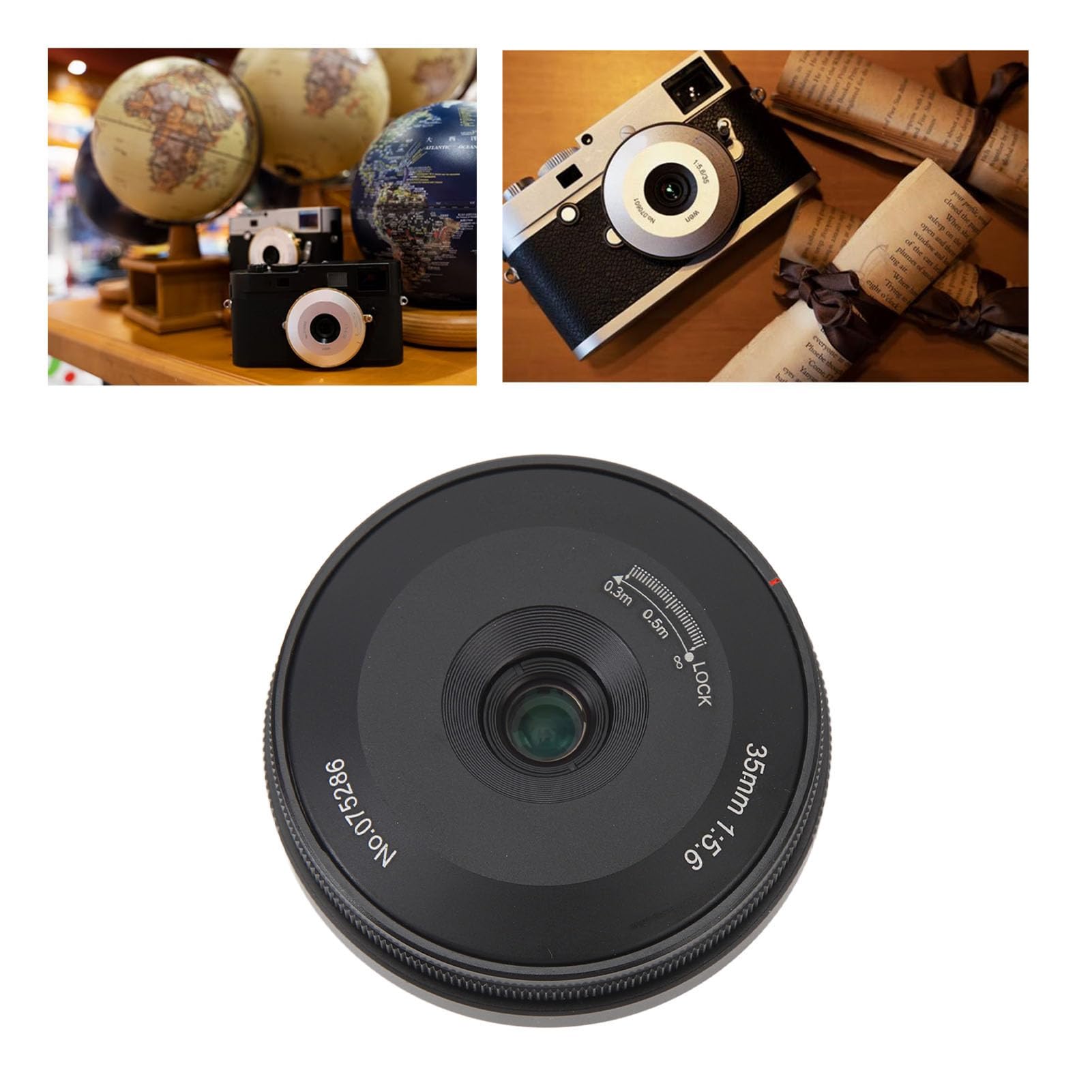 Lente Ultrafina de Enfoque Manual de Fotograma Completo F5.6 de 35 Mm para Cámaras con Montura L 4 Grupos 5 Elementos Fotograma Completo Pancake Street Fotografía Humana Lente de