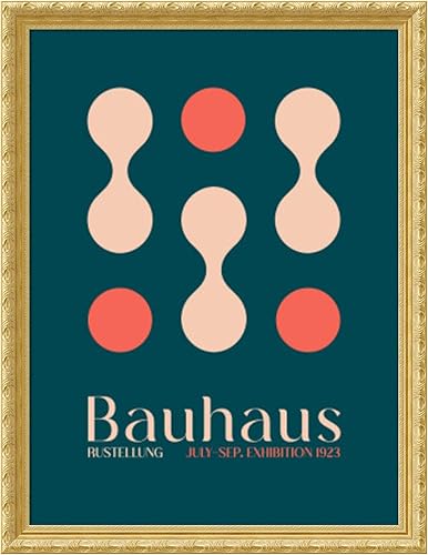 Miniatura 24 de Amanti Art Framed Wall Art Print 21x17 Bauhaus Blue Clubs by Emel Tunaboylu, Abstract Wall Art, Mid Century Modern Decor, Small Poster Painting