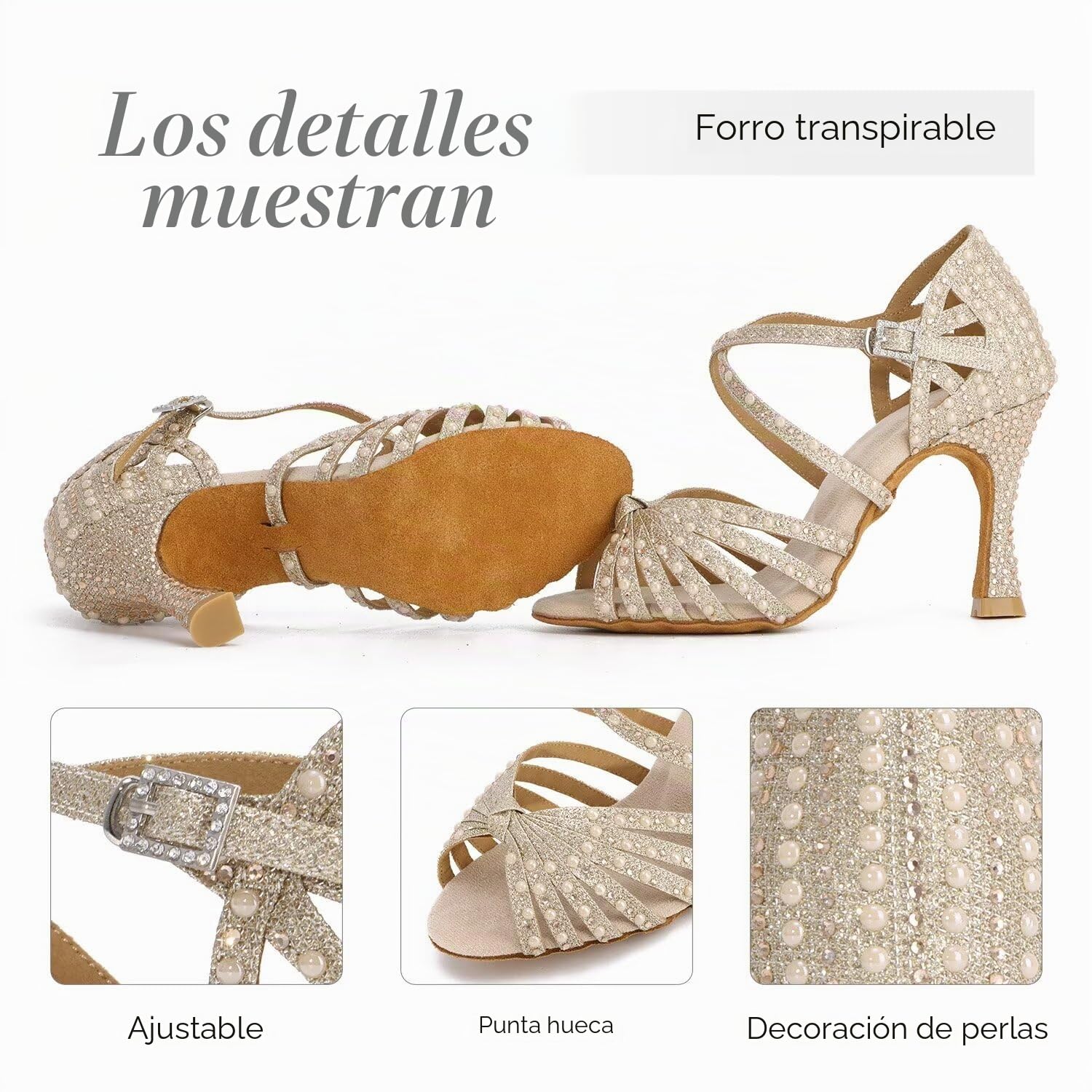 Zapatos de Baile de salón de Diamantes de imitación para Mujer Zapatos de Baile de Salsa Latina Zapatos de Baile de salón con Correa Cruzada