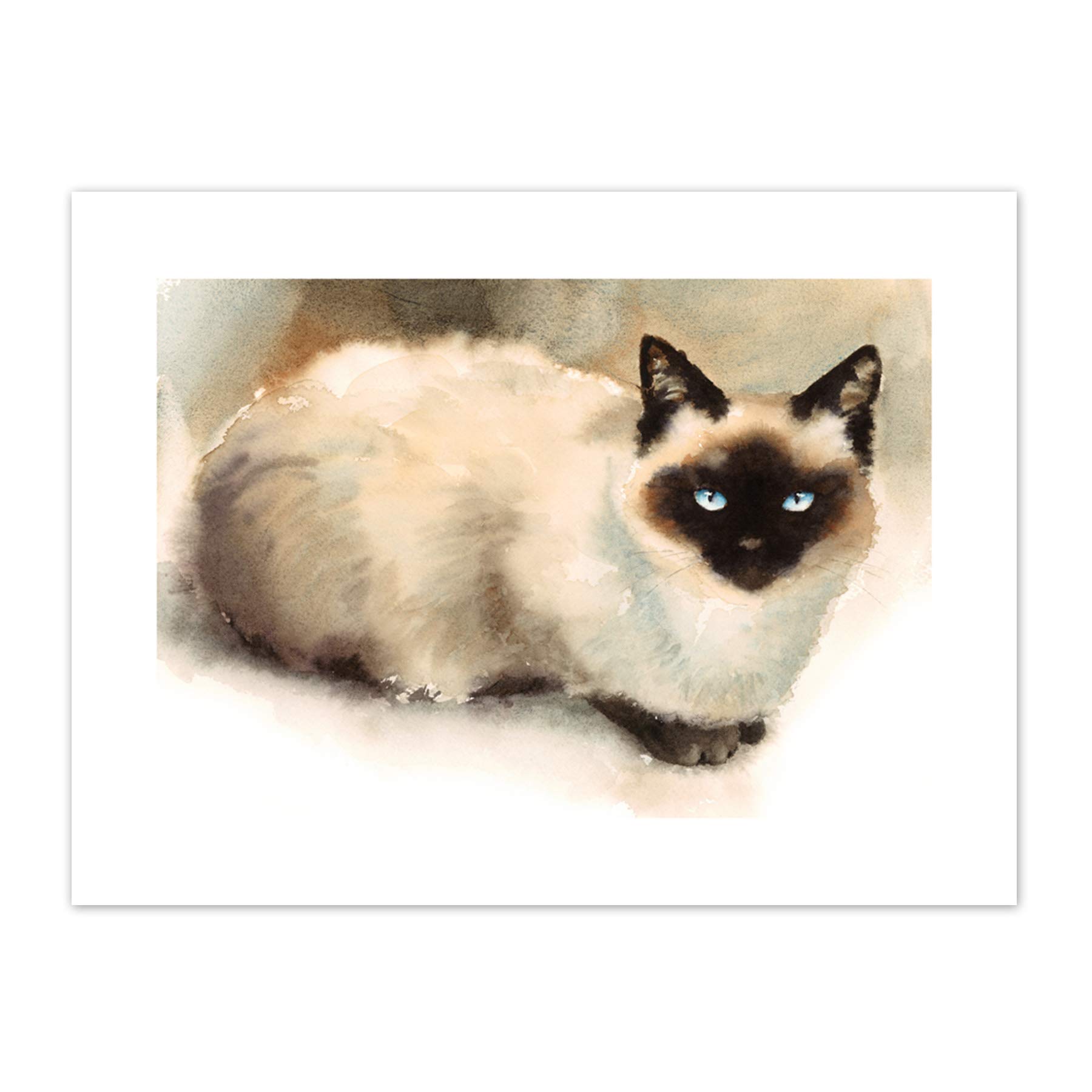 Wee Blue Coo Cat Ragdoll Watercolour Art Print Canvas Premium Wall Decor Poster