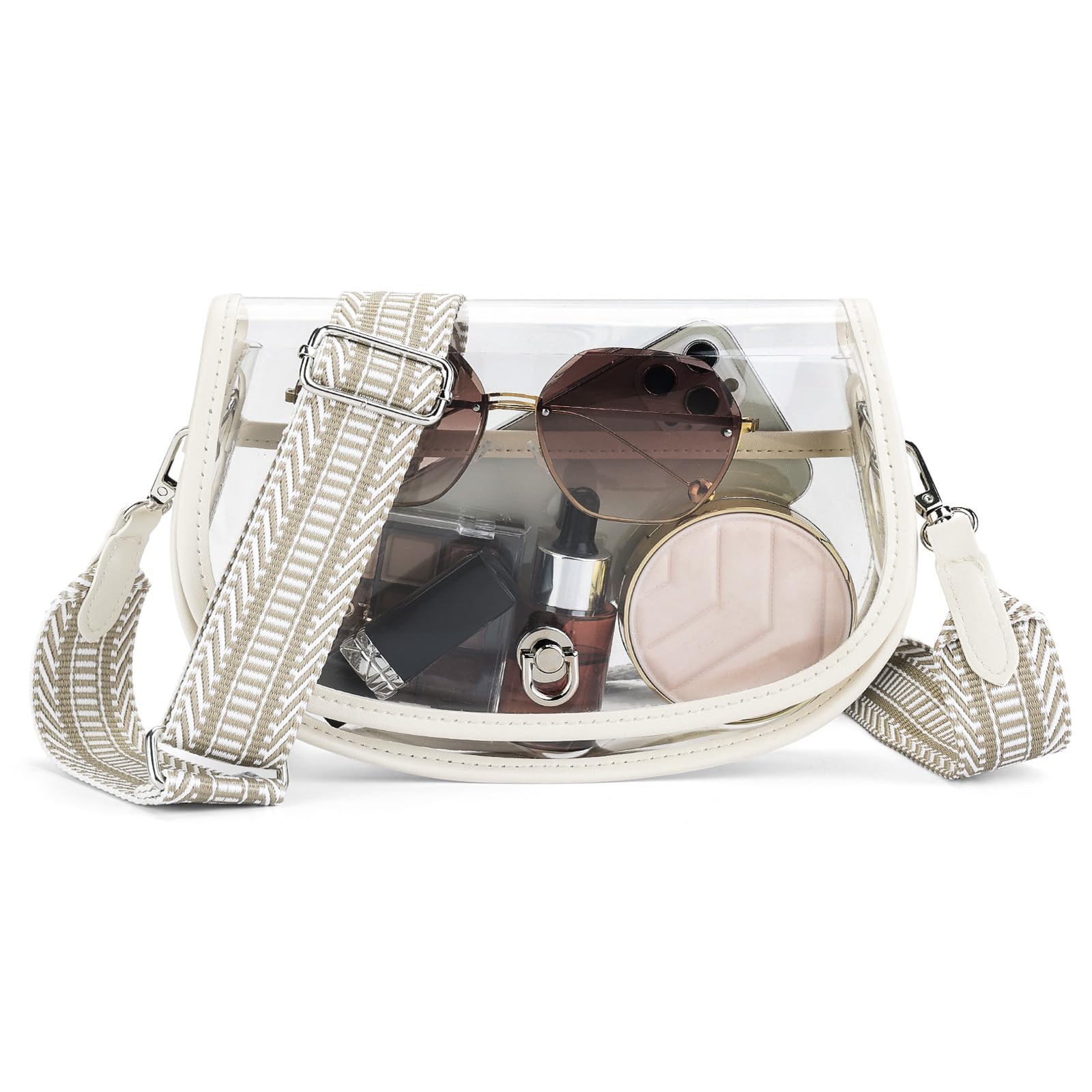 Wuflyover Clear Crossbody Bag Stadium Approved for Women，clear Bags for Stadium Events,clear Purse for Concerts