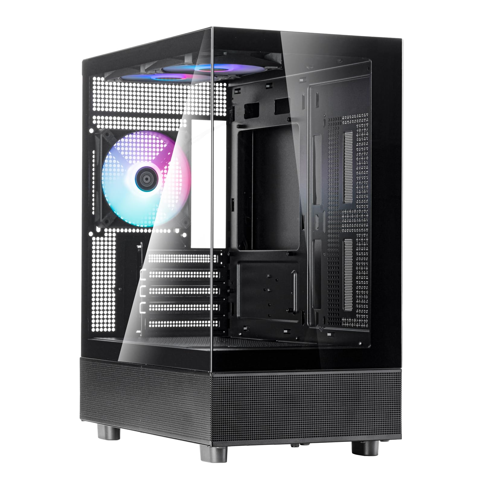 SilverStone Technology Lucid 04 Panoramic Micro-ATX Chassis with a Striking 270° Field of View, SST-LD04-B-ARGB