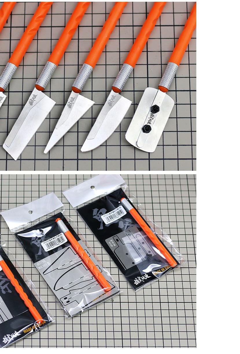 Mini Handsaws - 2 Handles, 4 Blades for Models -5