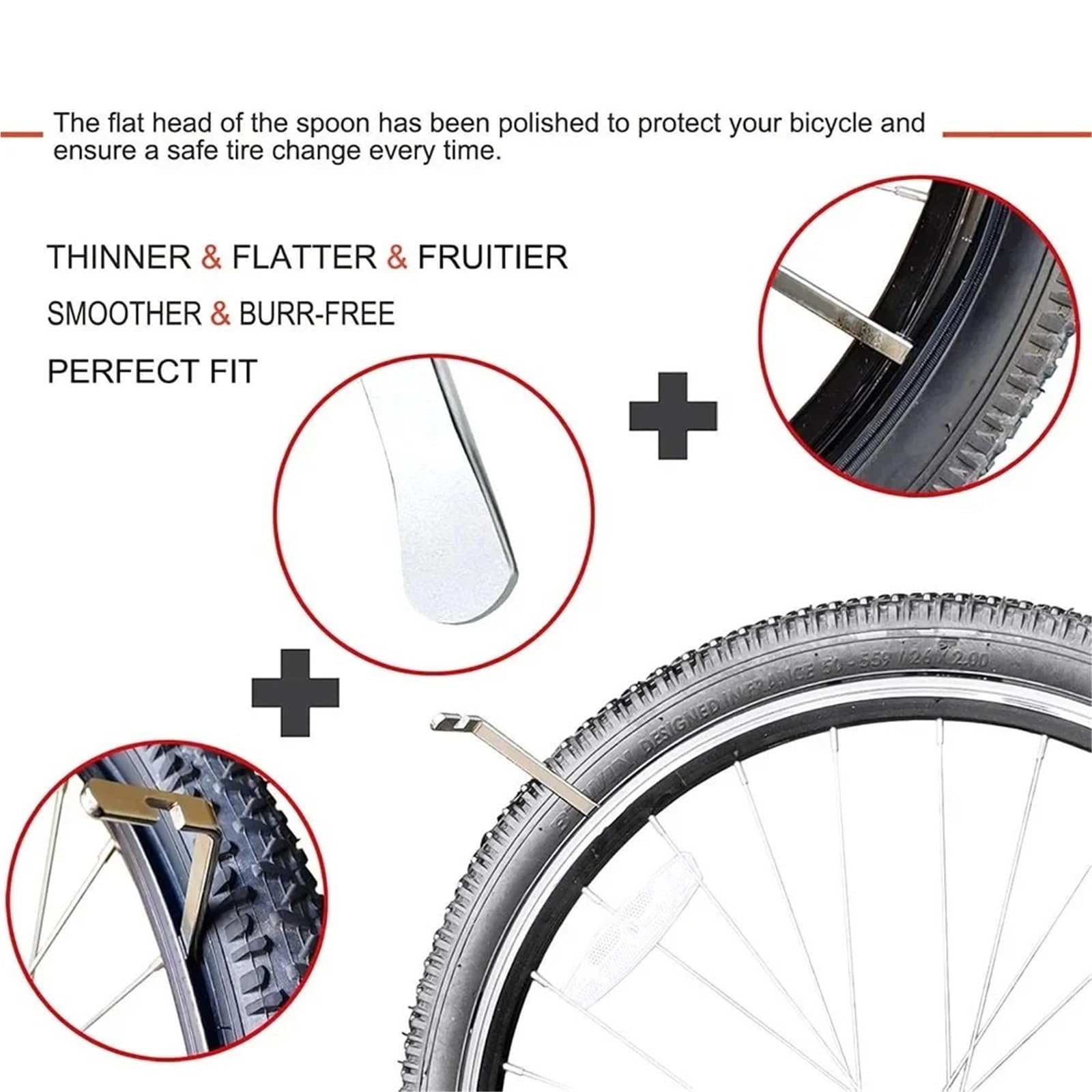 3 Pezzi Leve for Pneumatici for Bicicletta, in Acciaio Inossidabile Temprato for Riparare Il Tubo della Bici, Strumento di Riparazione for da Ciclismo per la Riparazione di Biciclette