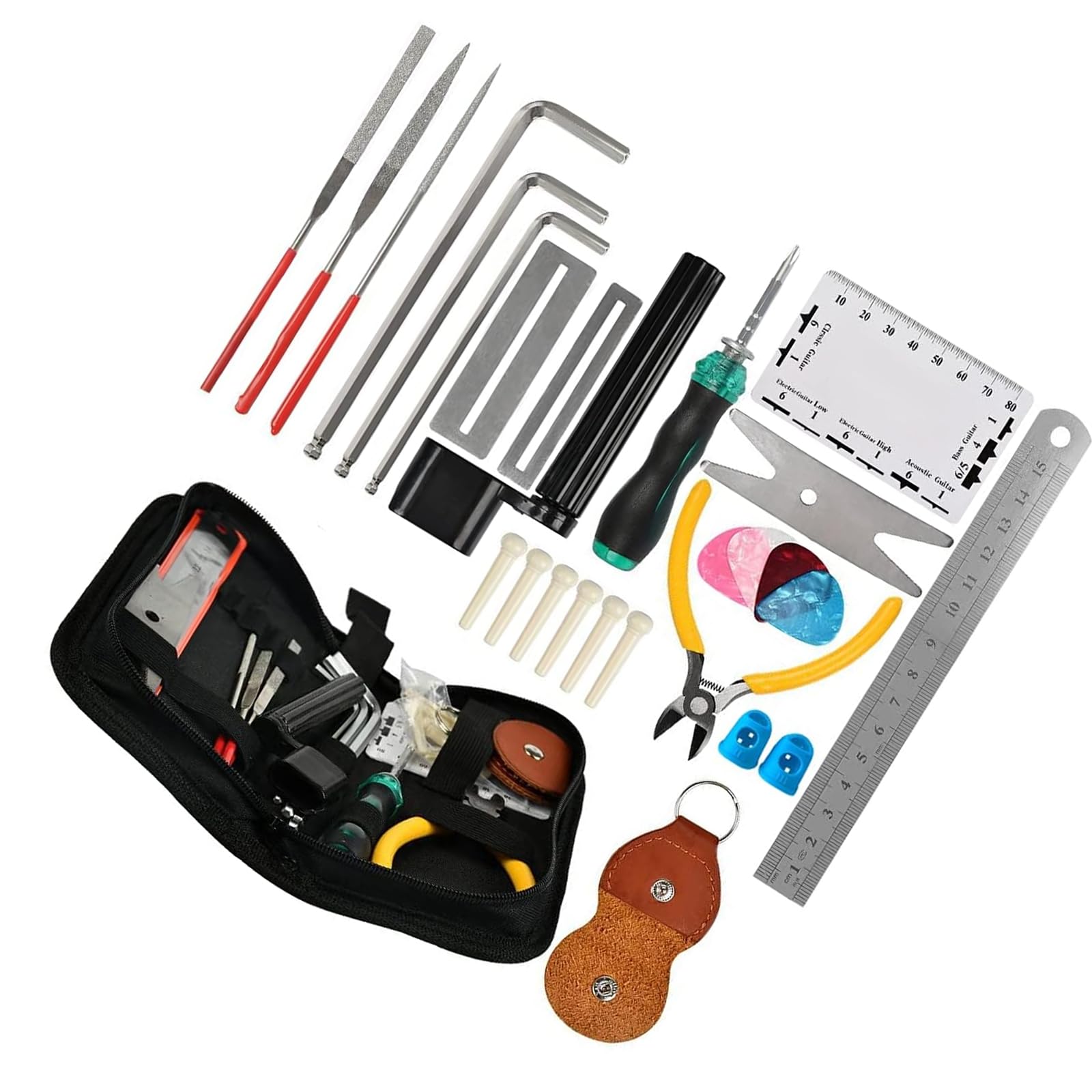 28PCS Electric Guitar Set with Carry Bag Suitable for Home Use on Guitars Ukuleles Basses String Instrument String Instrument Repair Set