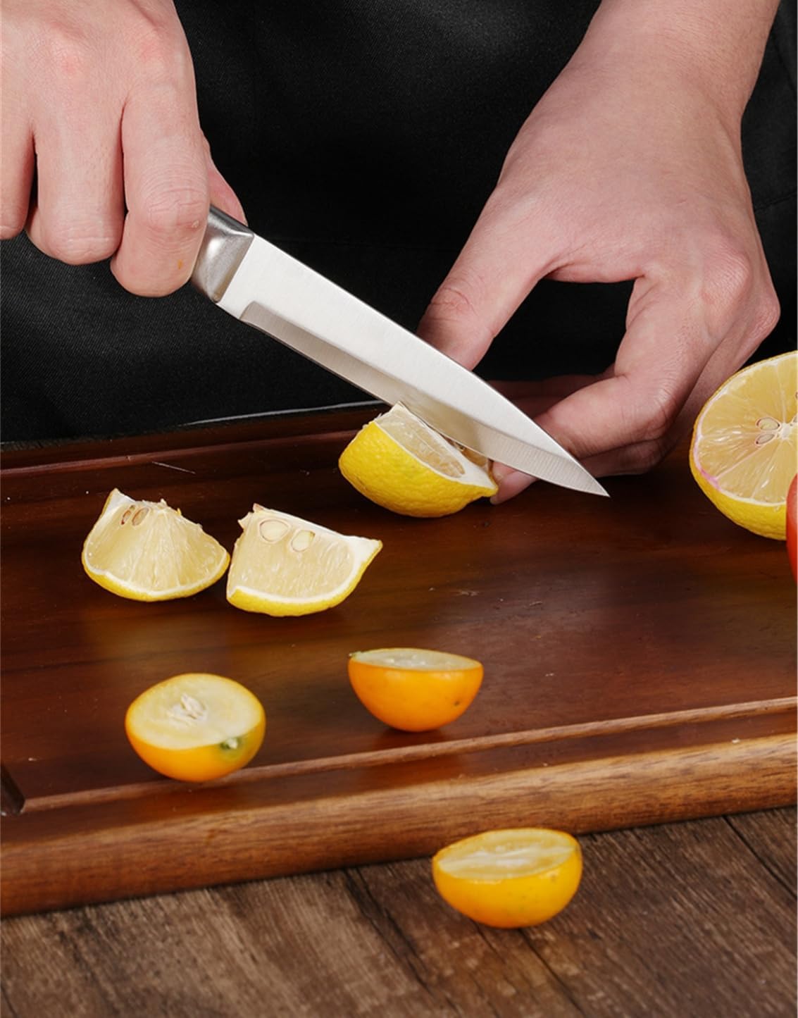 Knife Set Stainless Steel Cleaver Knives Set with Rotatable Acrylic Storage Block Sharpener Sharp Cutlery Kitchen Knife Block Set Chef Cooking Cutting Knives (Blue)