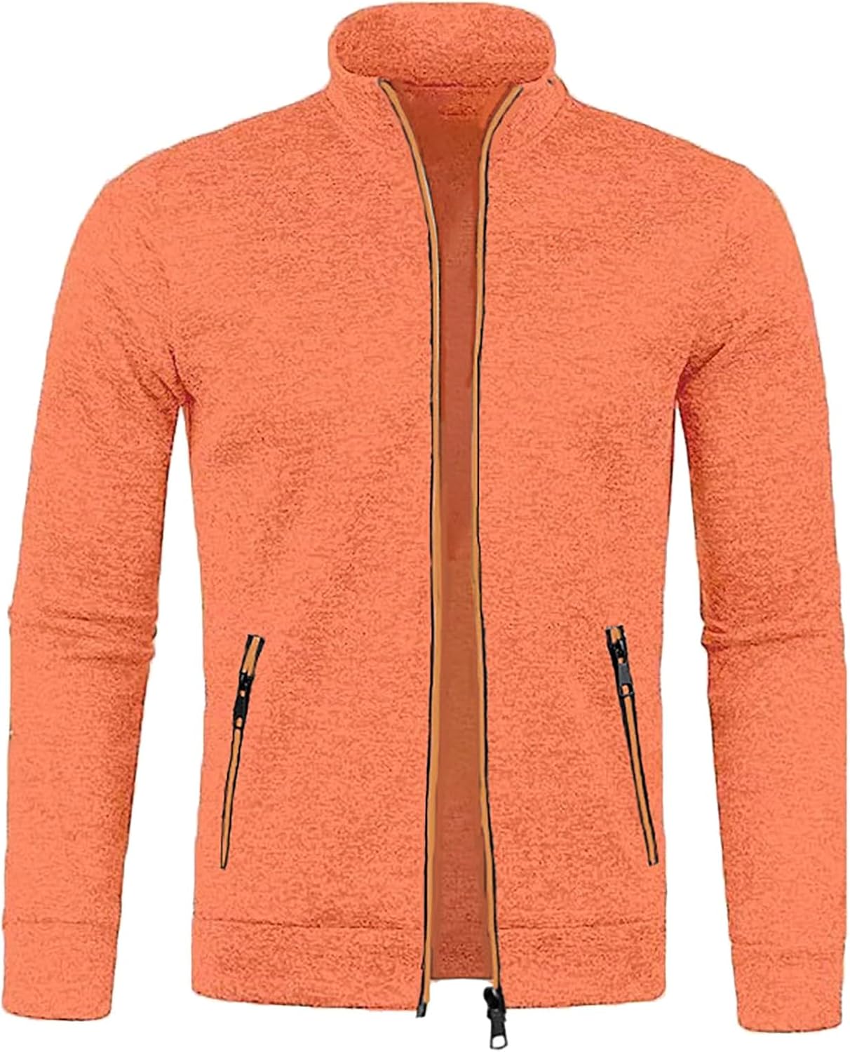 Sweat-shirt Homme à Fermeture Éclair Intégrale Sans Capuche - Veste Cardigan Légère Confortable