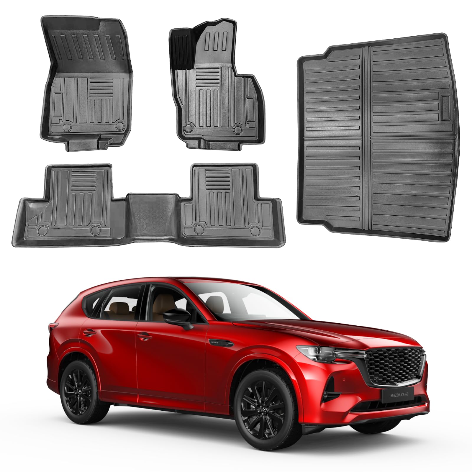 Amazon | 適合MAZDAマツダ CX-60 KH系フロアマット1-2列目 +ラゲッジ 