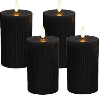 Relaxdays LED Kerzen, 4er Set, HxD: 13 x 7,5 cm, Farbwahl